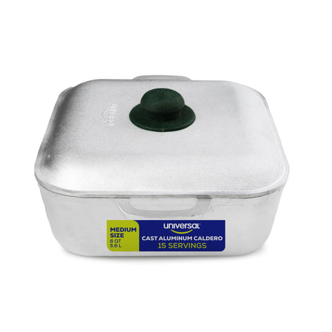 Caldero Universal Cuadrado de 6 Cuartos con gran capacidad para comidas familiares
