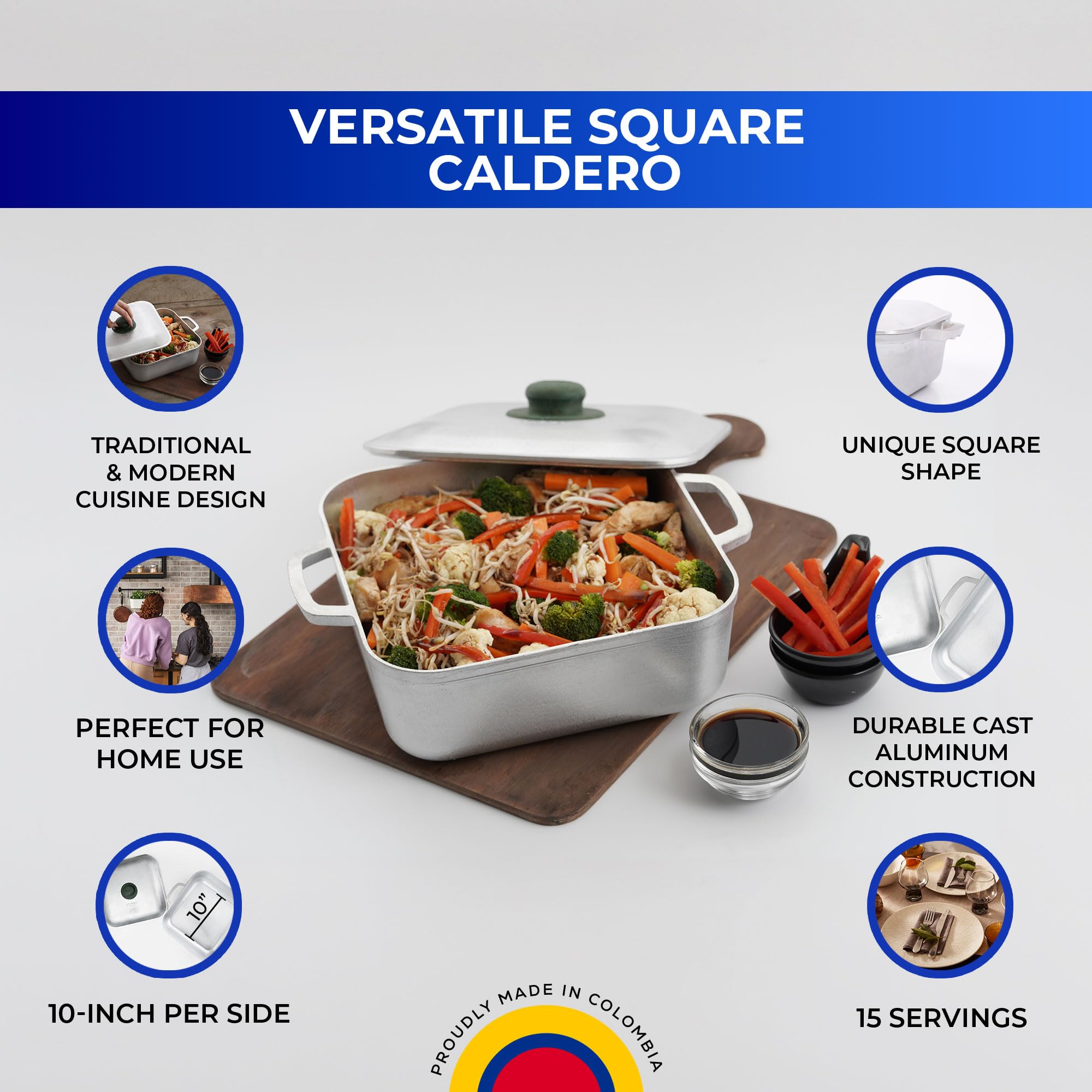 Universal Caldero Cuadrado distribución uniforme del calor para resultados consistentes
