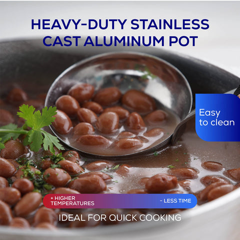 Caldero Universal diseño robusto para seguridad en cocina.