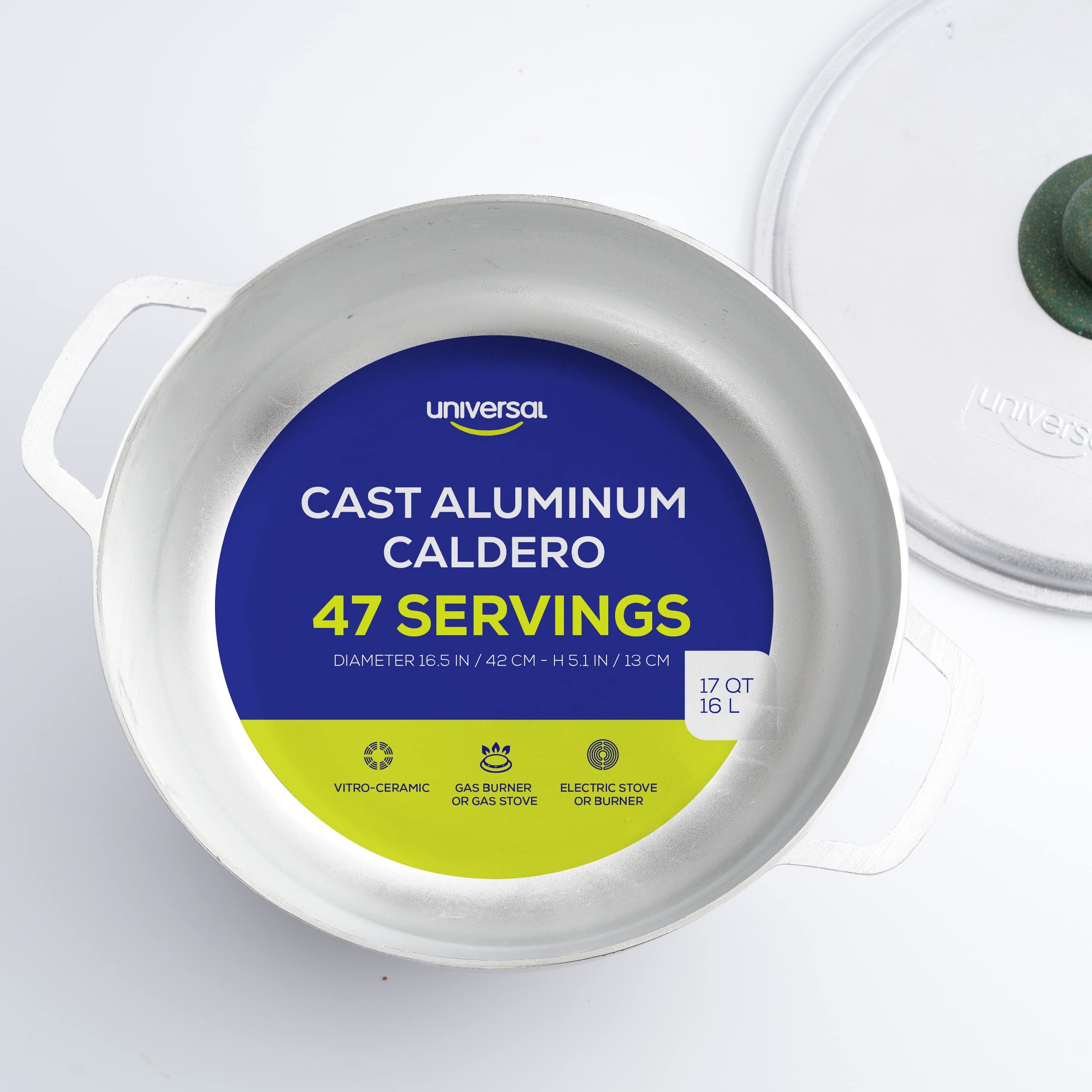 Tapa ergonómica del Caldero Universal para manejo seguro y control