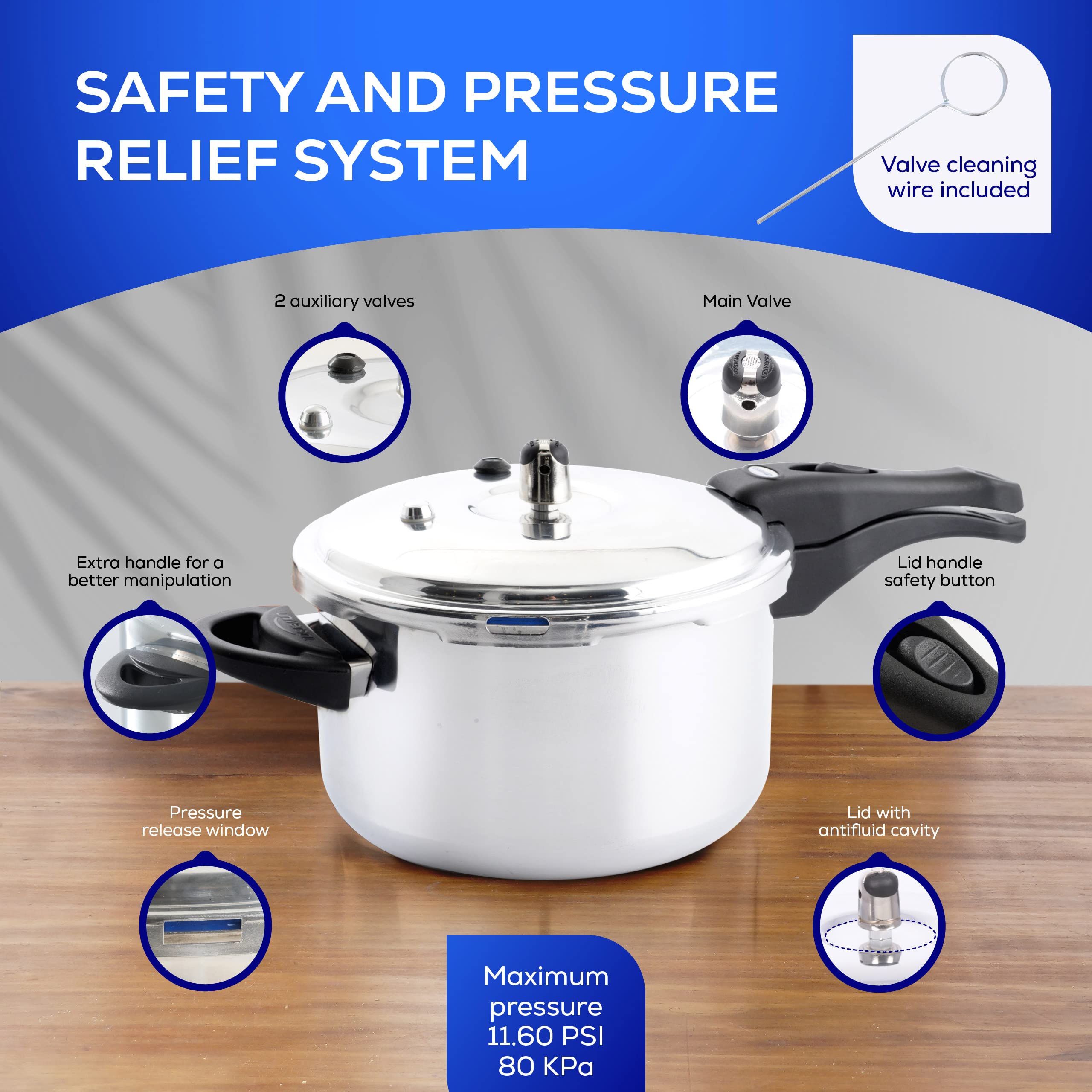 Universal olla presión anticorrosiva: apta para estufas gas, electricas y ceramicas.
