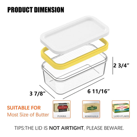 UNIVIVO contenedor de mantequilla con tapa para refrigeración ordenada.