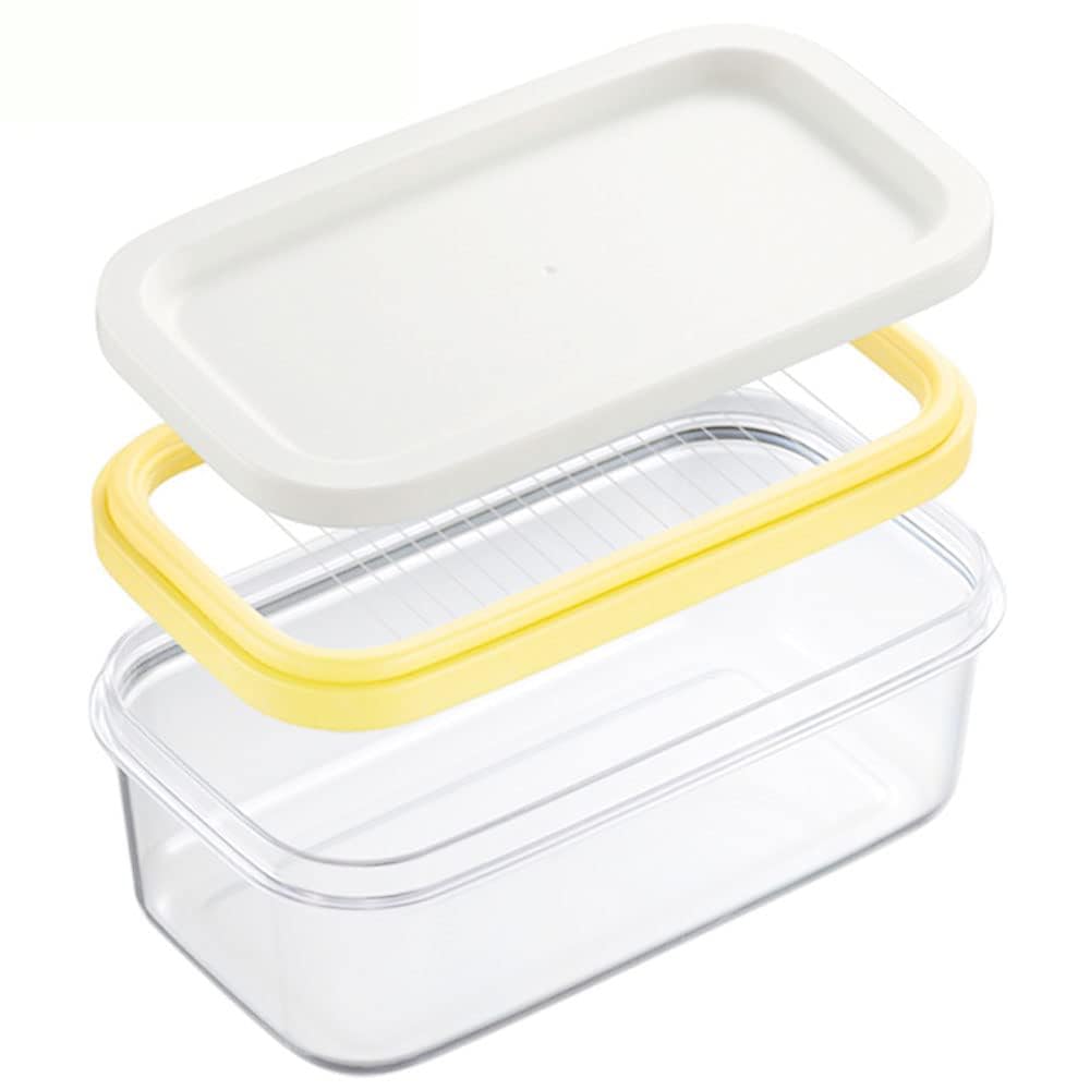 UNIVIVO cortador de mantequilla en plástico con tapa, práctico para almacenar en el refrigerador
