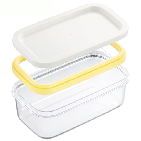 UNIVIVO cortador de mantequilla en plástico con tapa, práctico para almacenar en el refrigerador