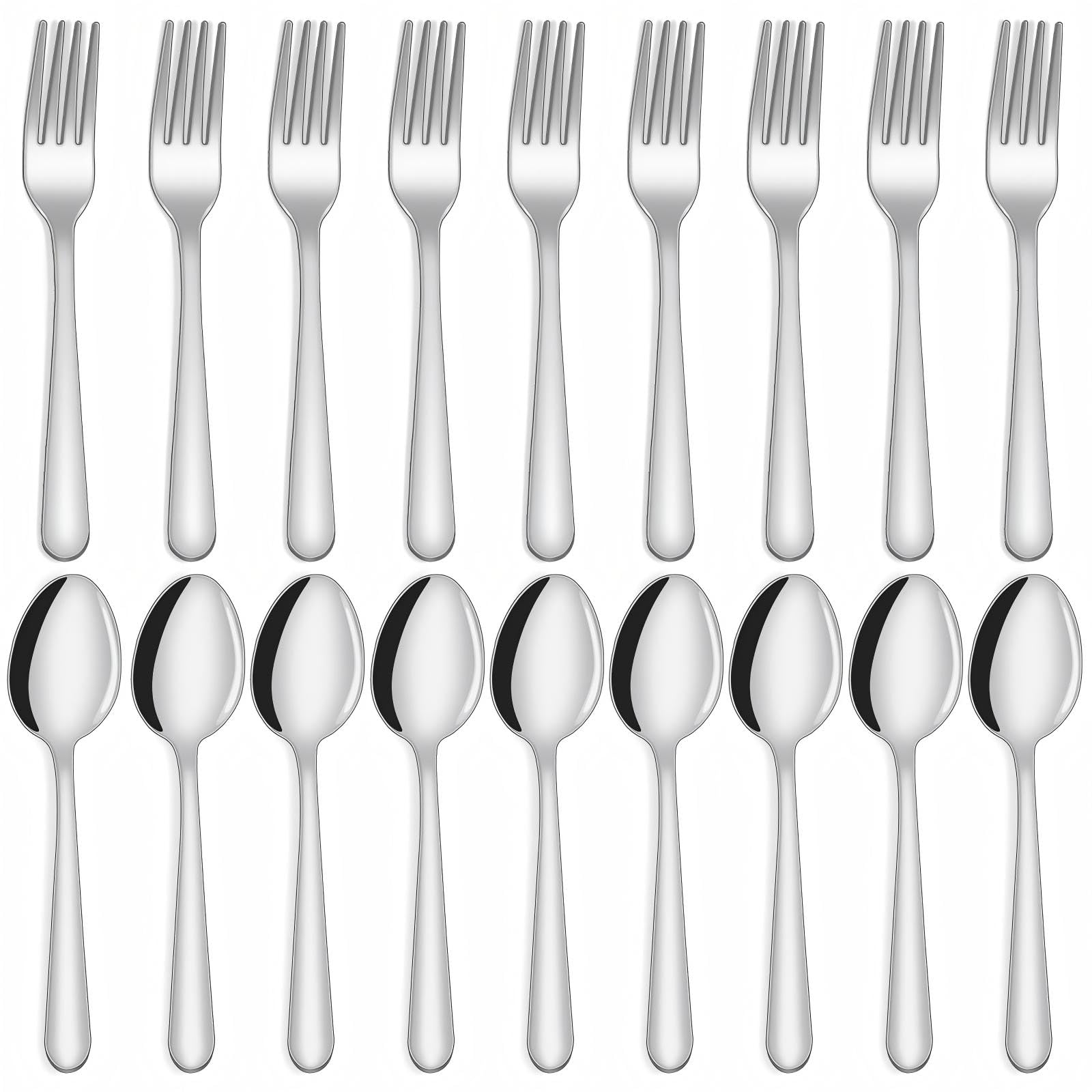 Unokit cucharas 24 piezas con acabado espejo, ideal para uso diario