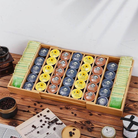 UoeRing organizador-cajón de cápsulas, expansible para acomodar más cápsulas.