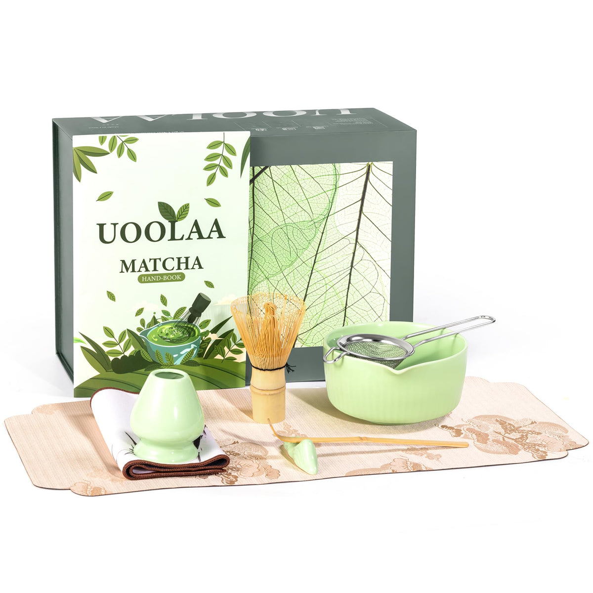 Conjunto de matcha UOOLAA con cuenco ceramico ceremonial para ritual diario