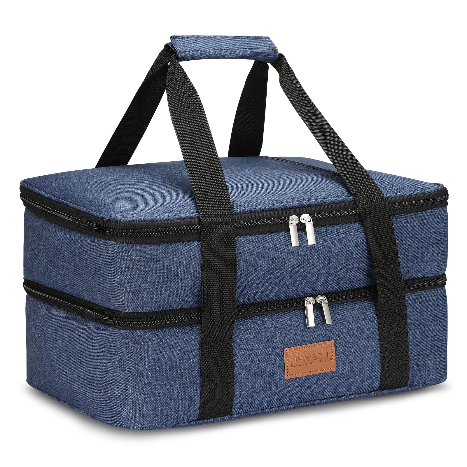 Uoxfill bolsa-almuerzo aislada de doble piso para viaje y picnic.