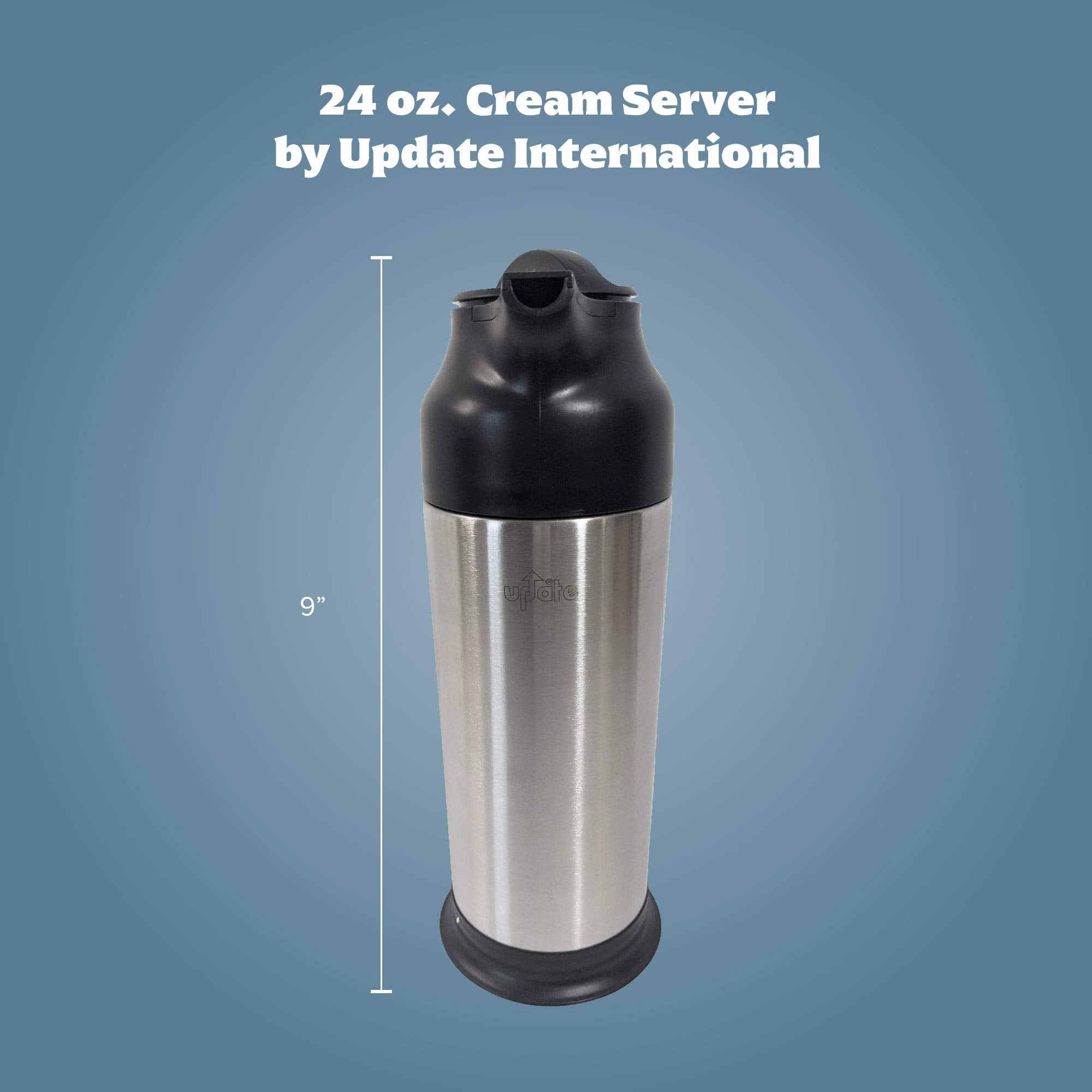 SV-70, servidor crema 24 oz, vista lateral, diseño duradero en acero inoxidable