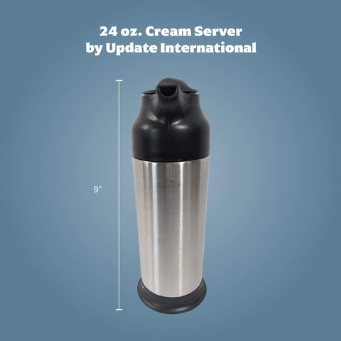 SV-70, servidor crema 24 oz, vista lateral, diseño duradero en acero inoxidable