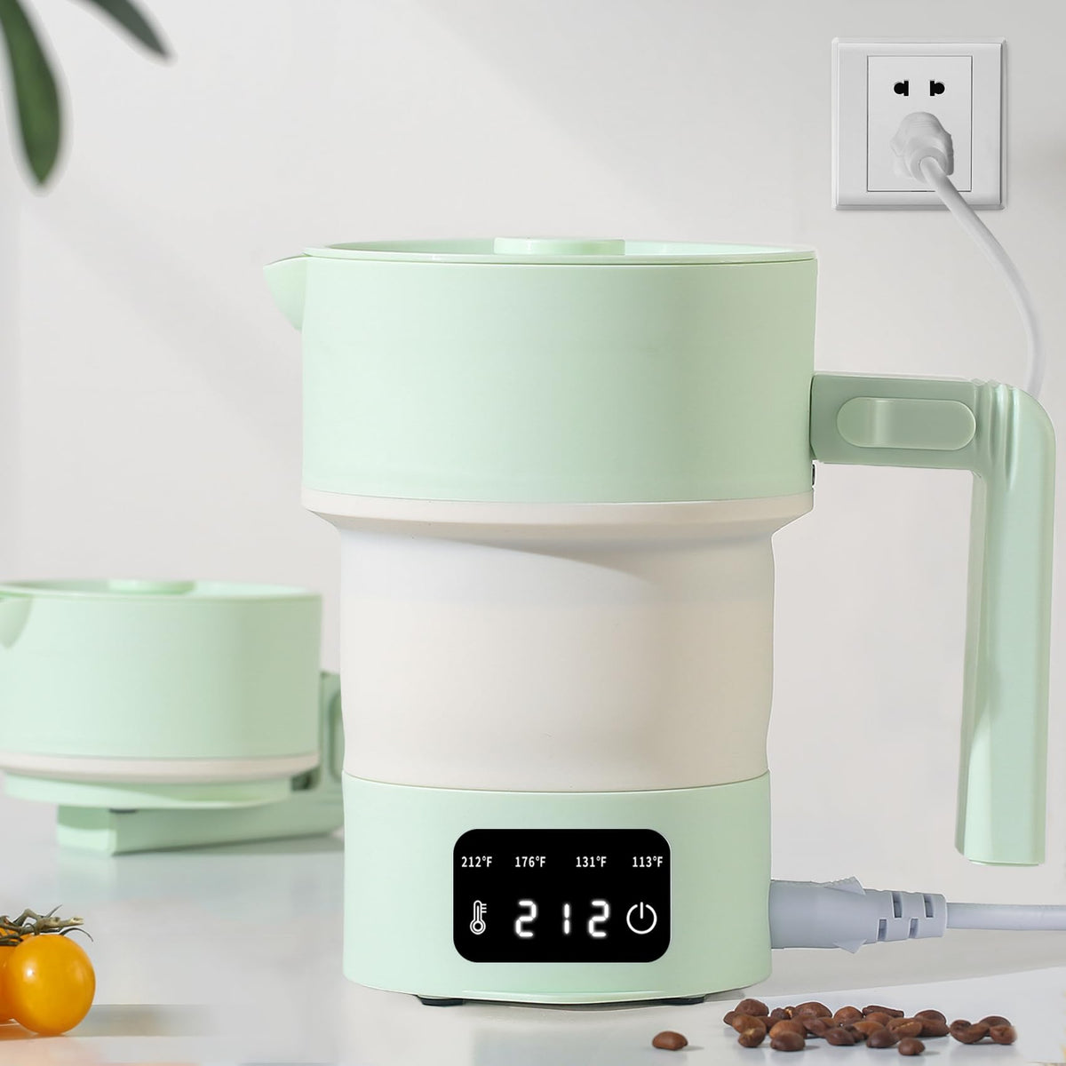 Tetera eléctrica de viaje plegable UPEZAN lista para viajar y ahorrar espacio en maleta