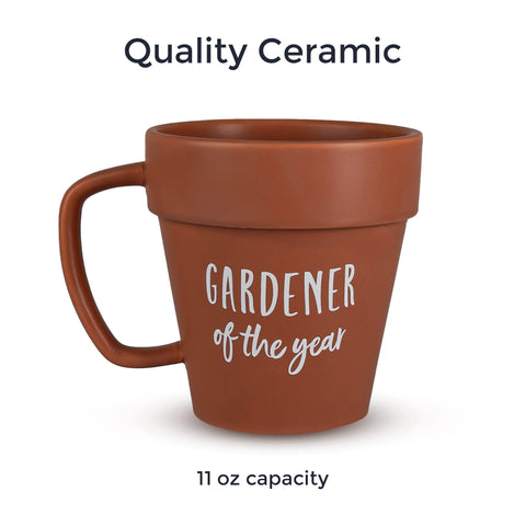 Detalle cerámico de la taza jardinero de Upper Midland Products