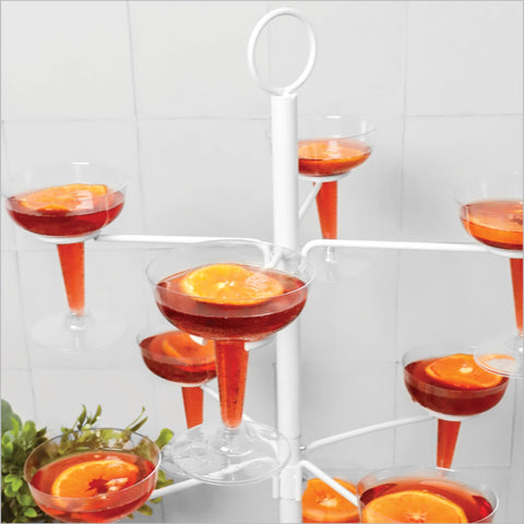 Upper Midland Products exhibición de copas de vino y flautas con estilo
