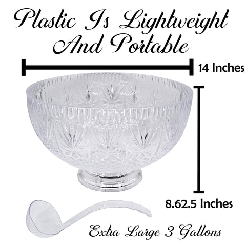 Upper Midland Products ponche plástico ligero con aspecto cristal para bodas.
