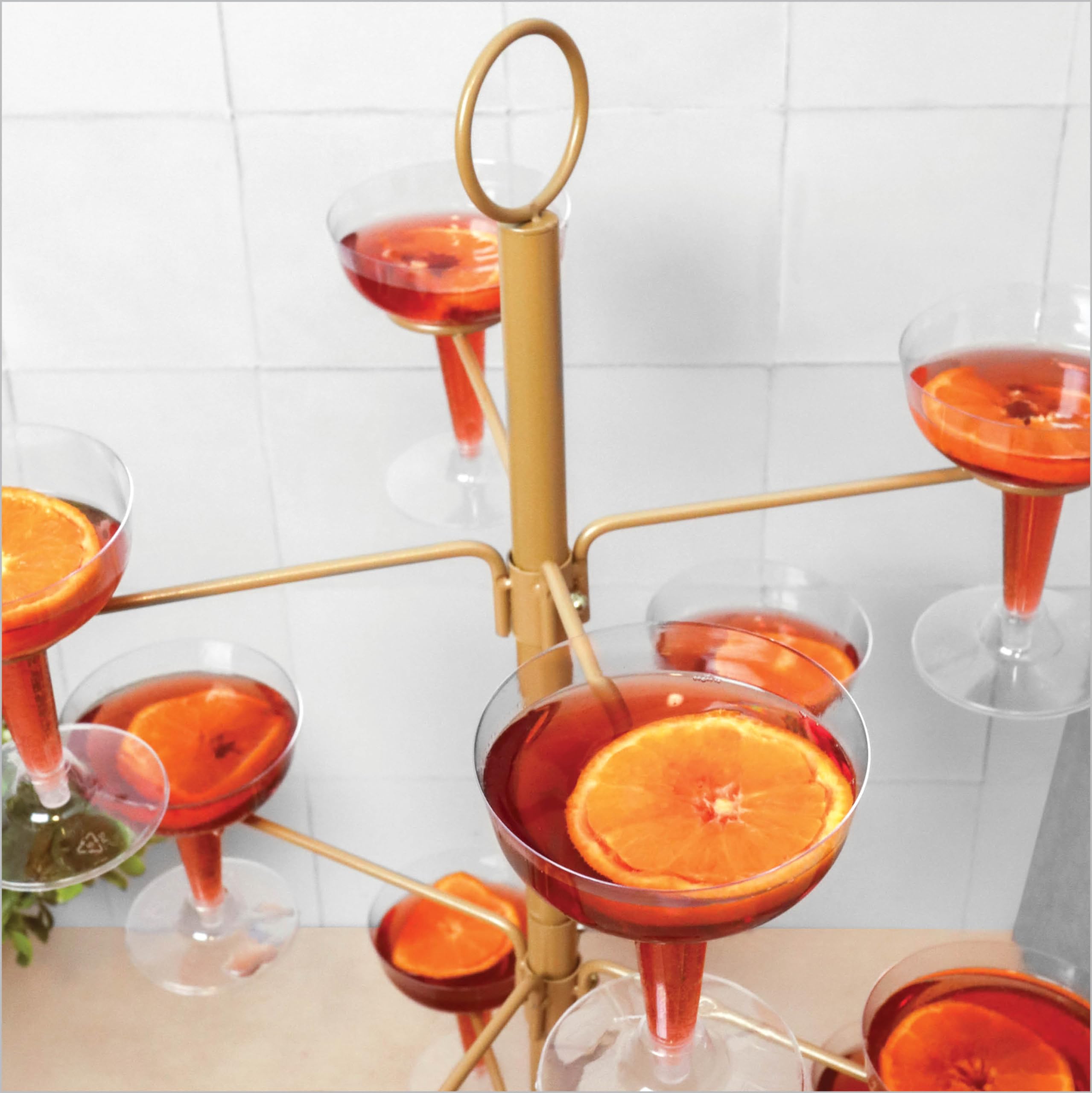 Upper Midland Products torre-cocteles metalica ideal para bodas y eventos