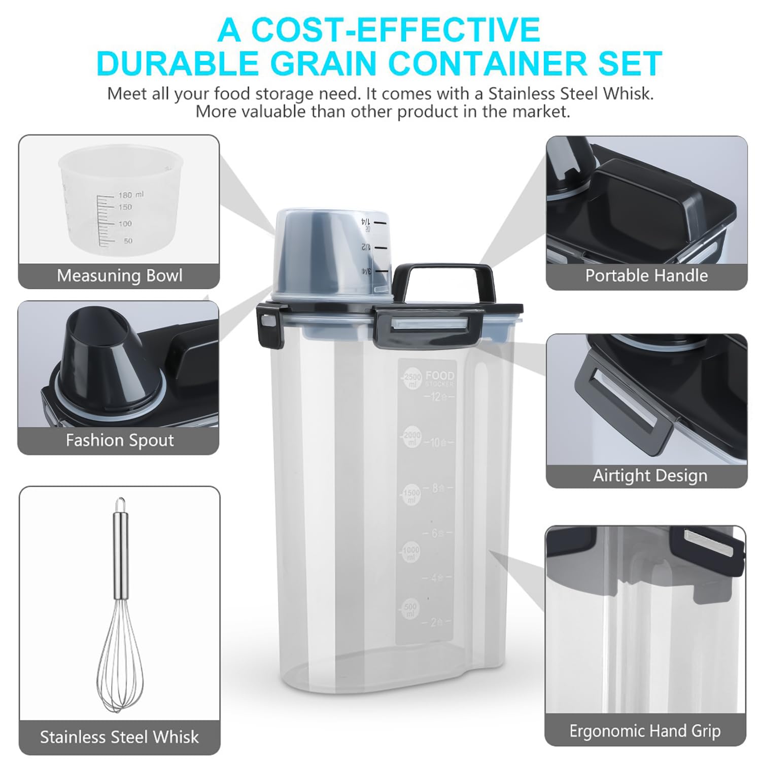 Uppetly taza medidora para cereales ayuda a medir con precisión.