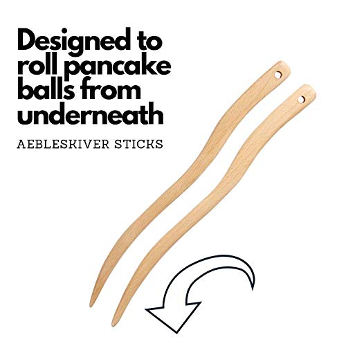 Upstreet sartén ebelskiver incluye palillo de madera para voltear.