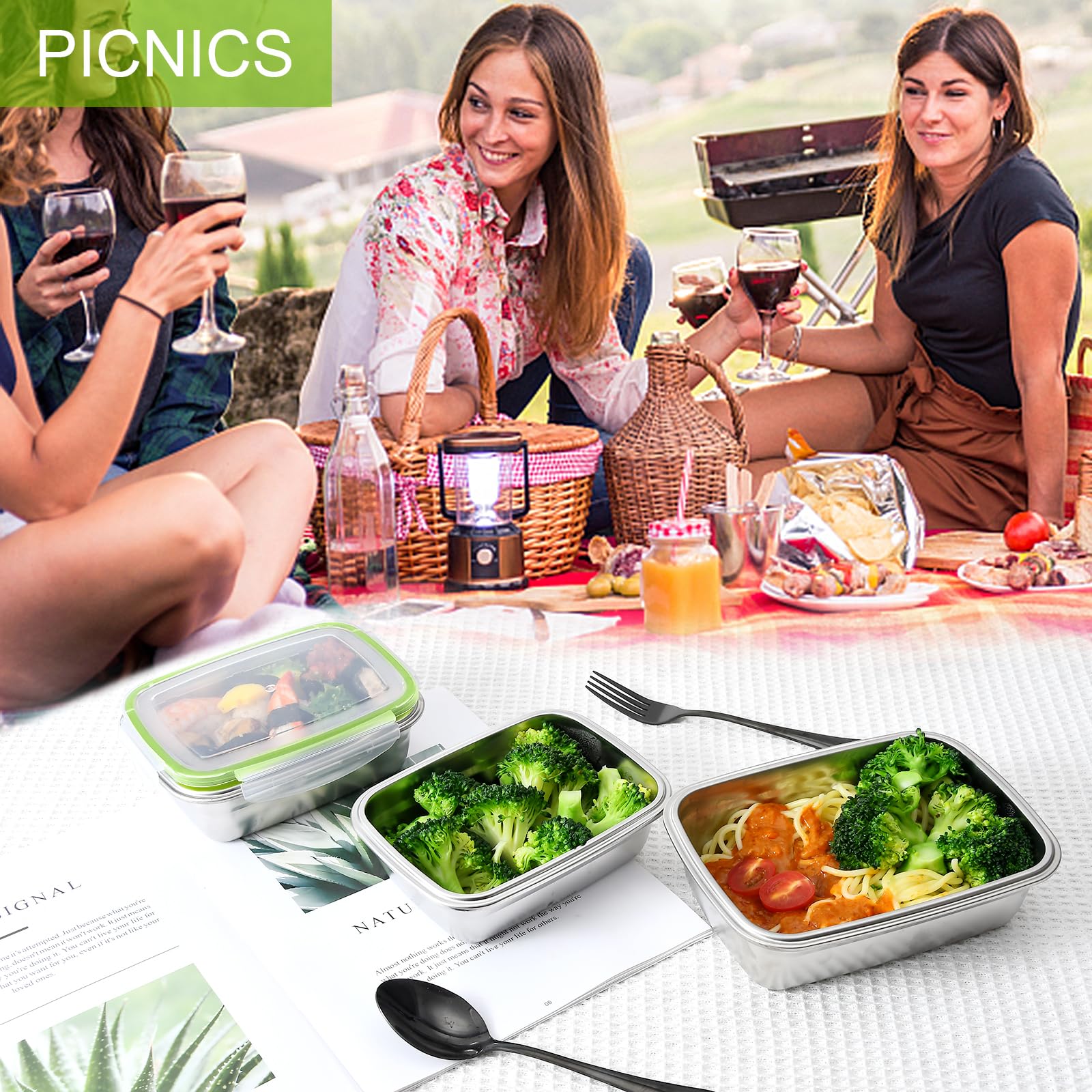 UPTRUST tapas herméticas para picnics y comidas al aire libre