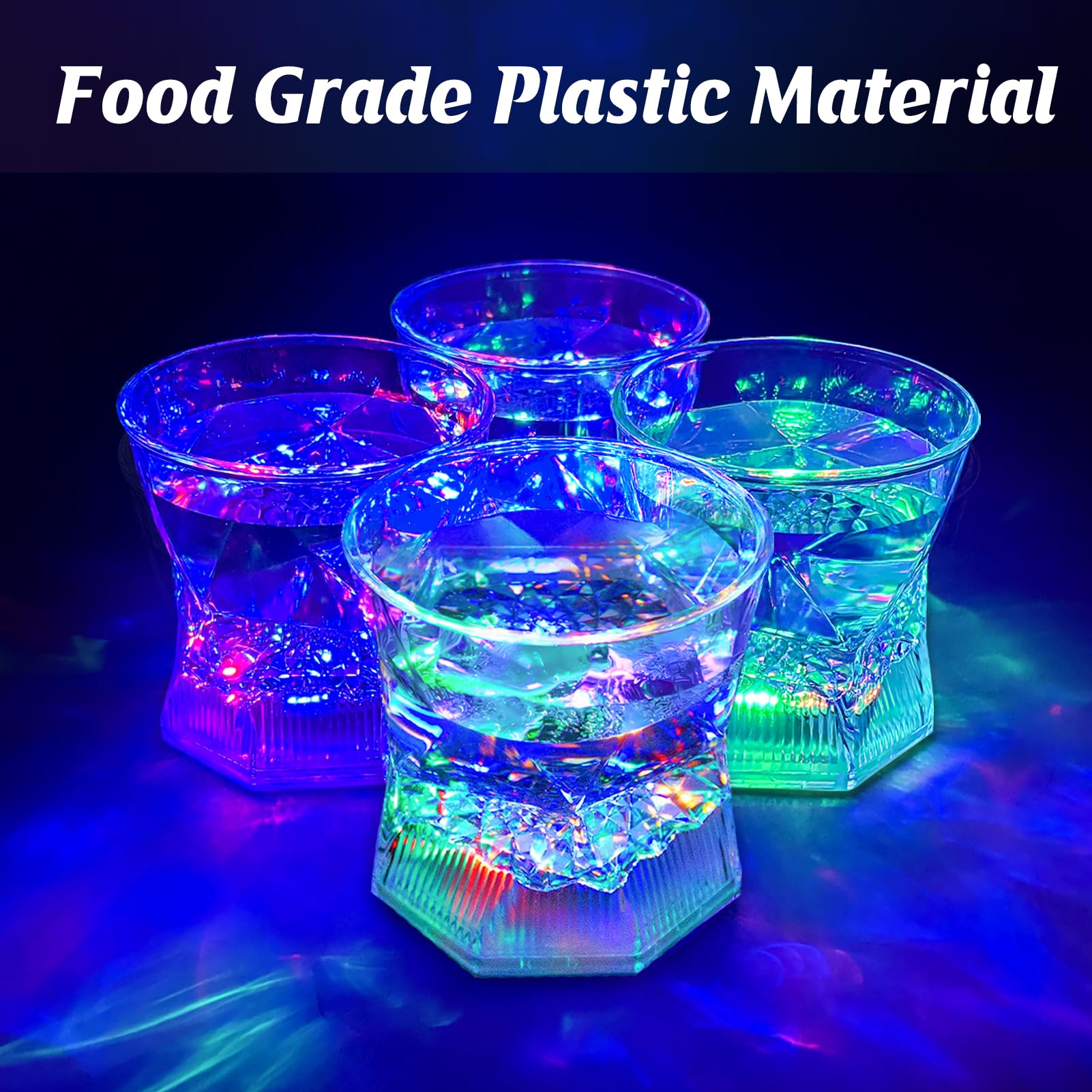 Vaso UPZAI LED Old Fashioned 10oz con baterías CR2025 reemplazables.