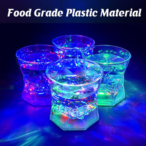 Vaso UPZAI LED Old Fashioned 10oz con baterías CR2025 reemplazables.