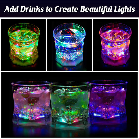 Vaso UPZAI LED Old Fashioned 10oz, regalo perfecto para reuniones y fiestas.