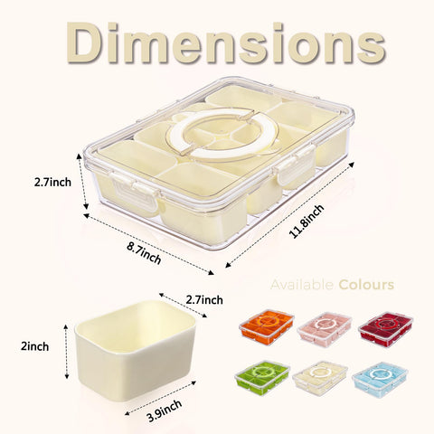 U-QE Snackle Box, interiores con 8 divisiones para porciones