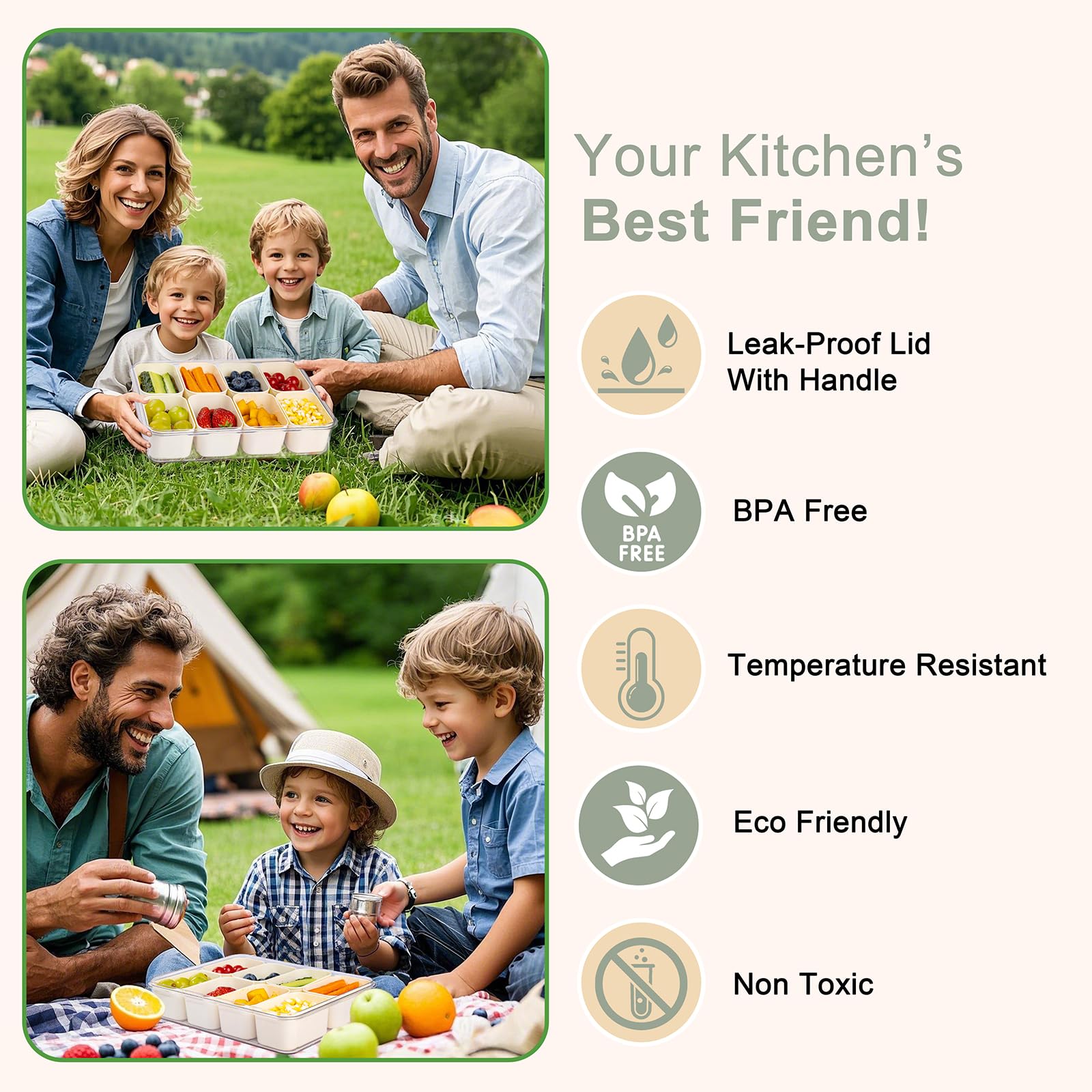 U-QE Snackle Box, tapa con junta de silicona para sellado