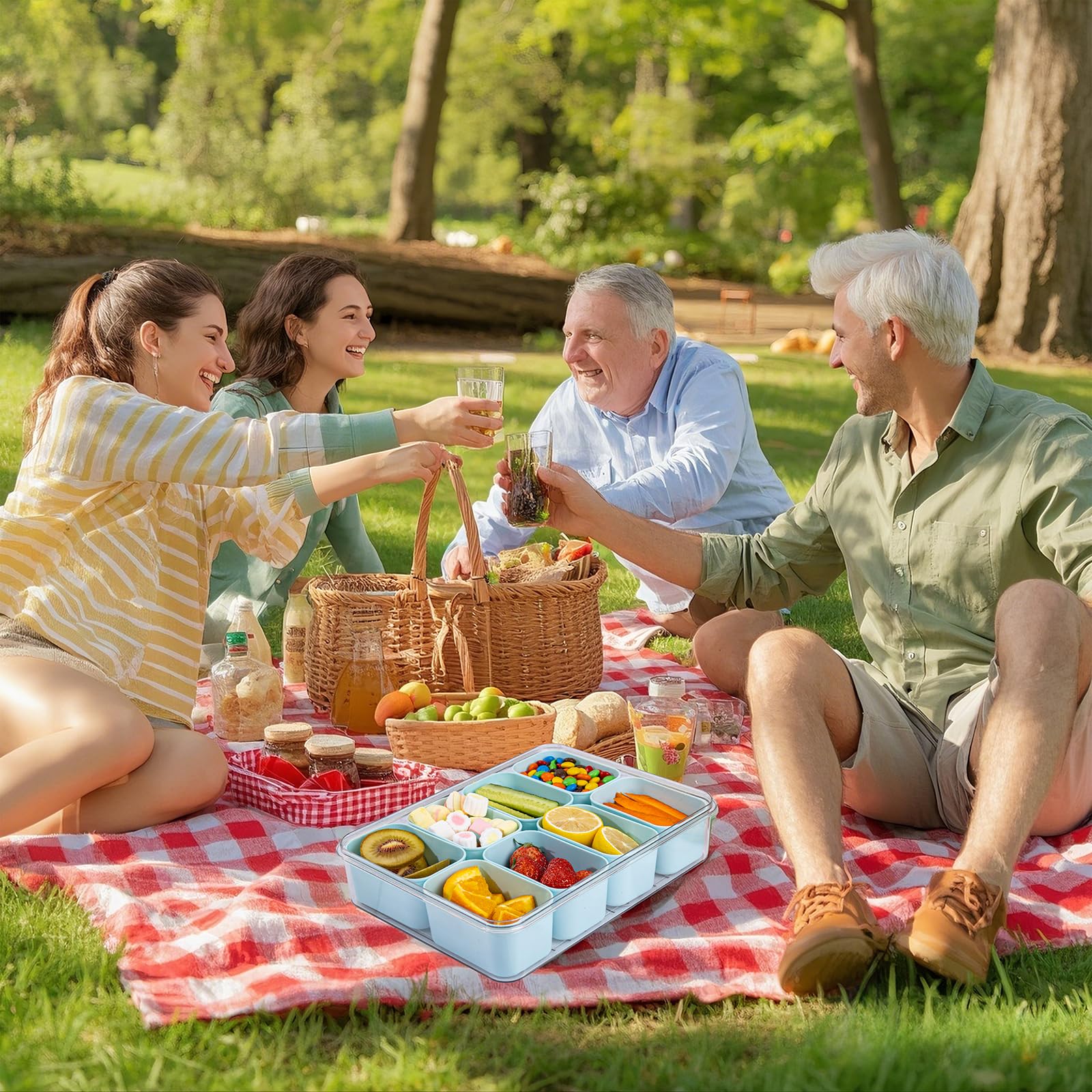 Caja Snackle U-QE con tapas claras para frescura