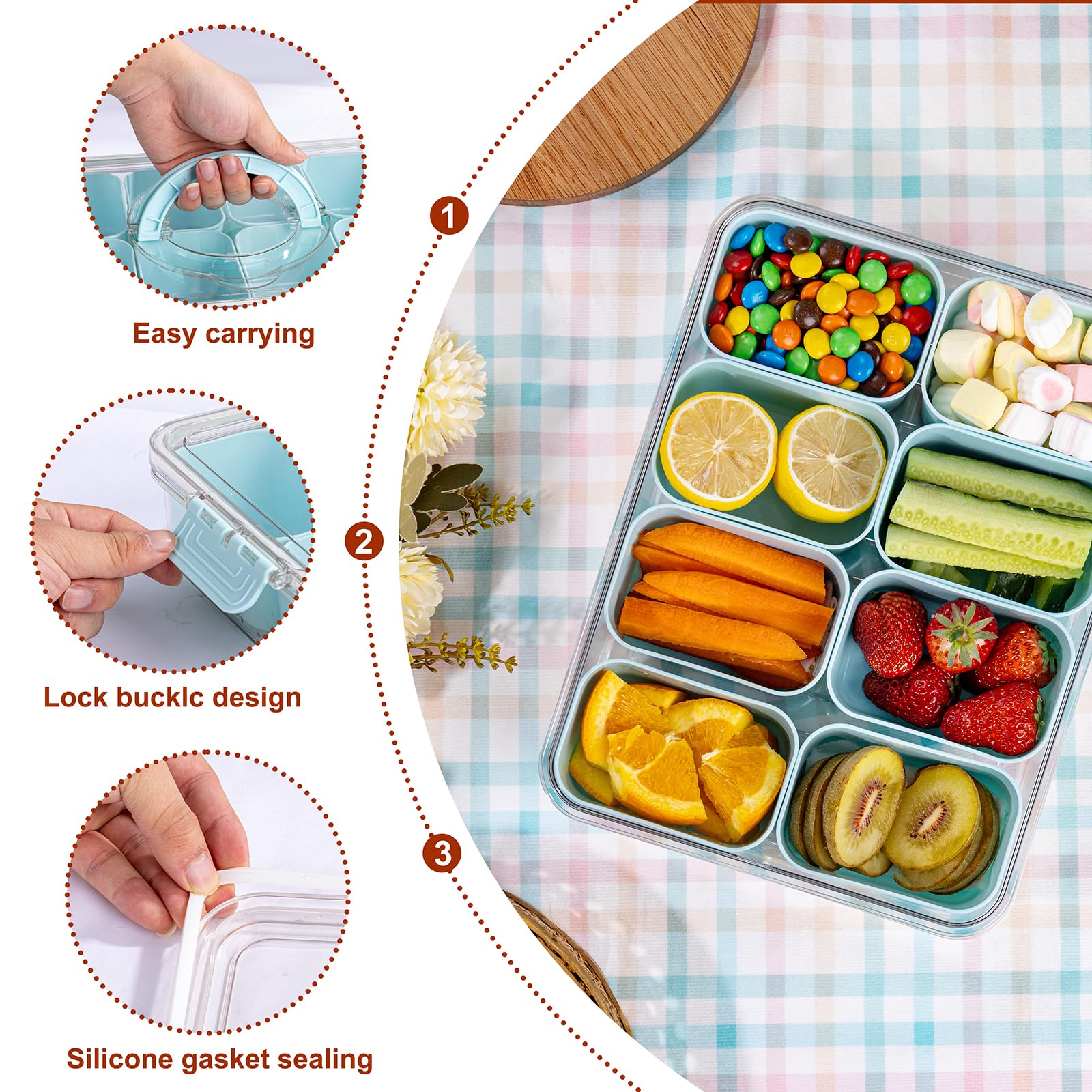 Caja Snackle U-QE ideal para picnic y escuela