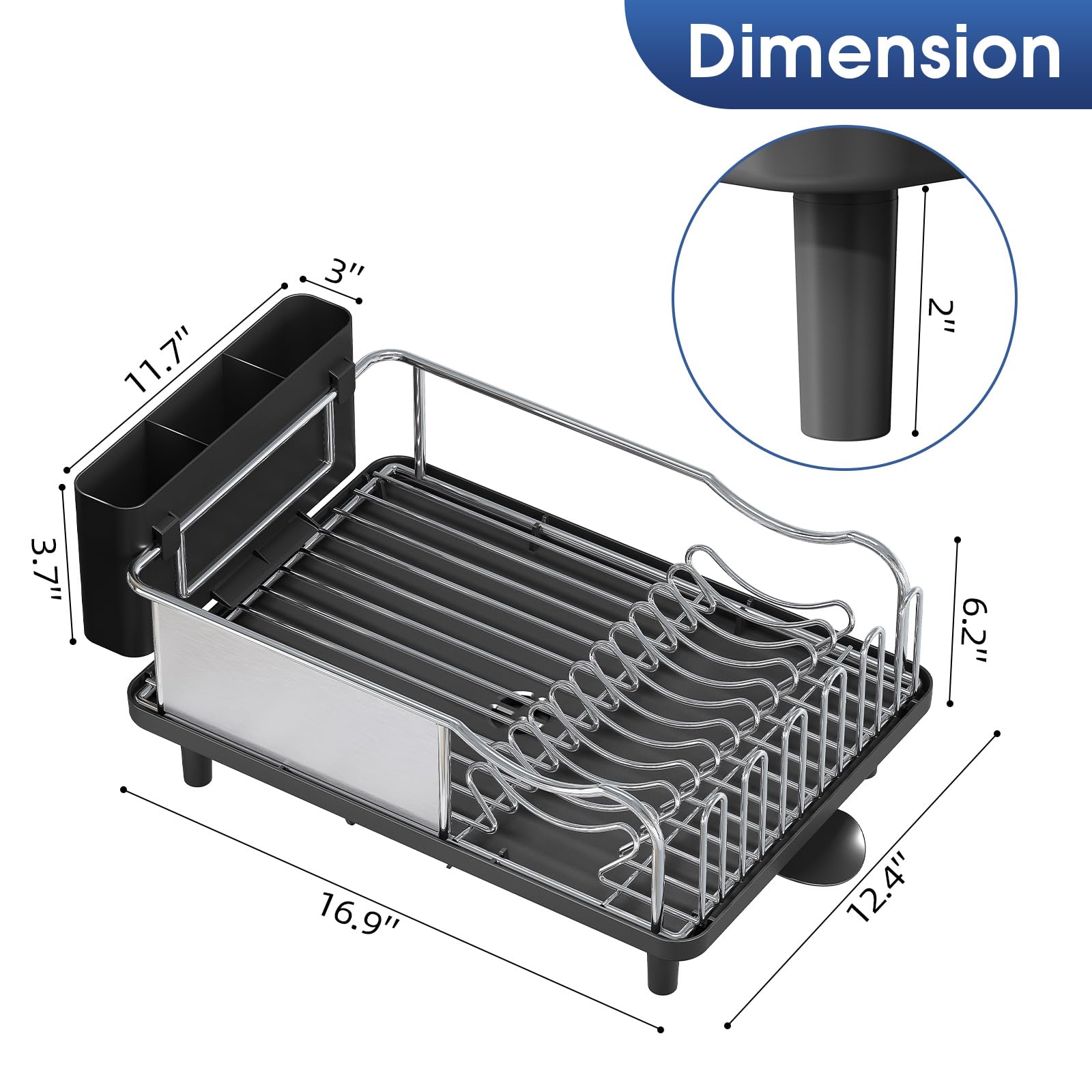 Dimensiones compactas en negro o gris para encajar en cocinas modernas