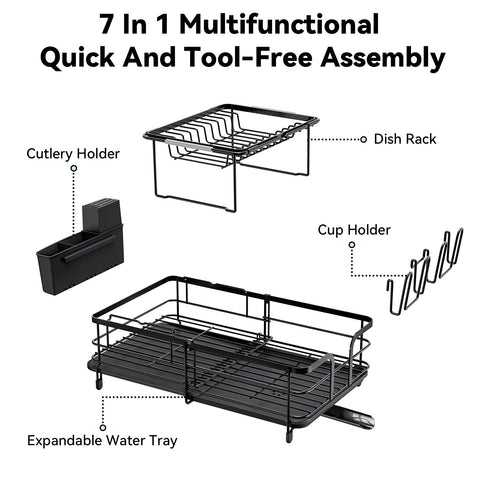 Urackify escurridor almacenamiento-utensilios, soporte para cuchillos incluido.