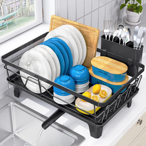 Urackify escurridor de platos de gran capacidad para encimera y orden diario