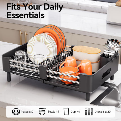 Urackify escurridor de platos plegable para ahorrar espacio en cocinas pequeñas
