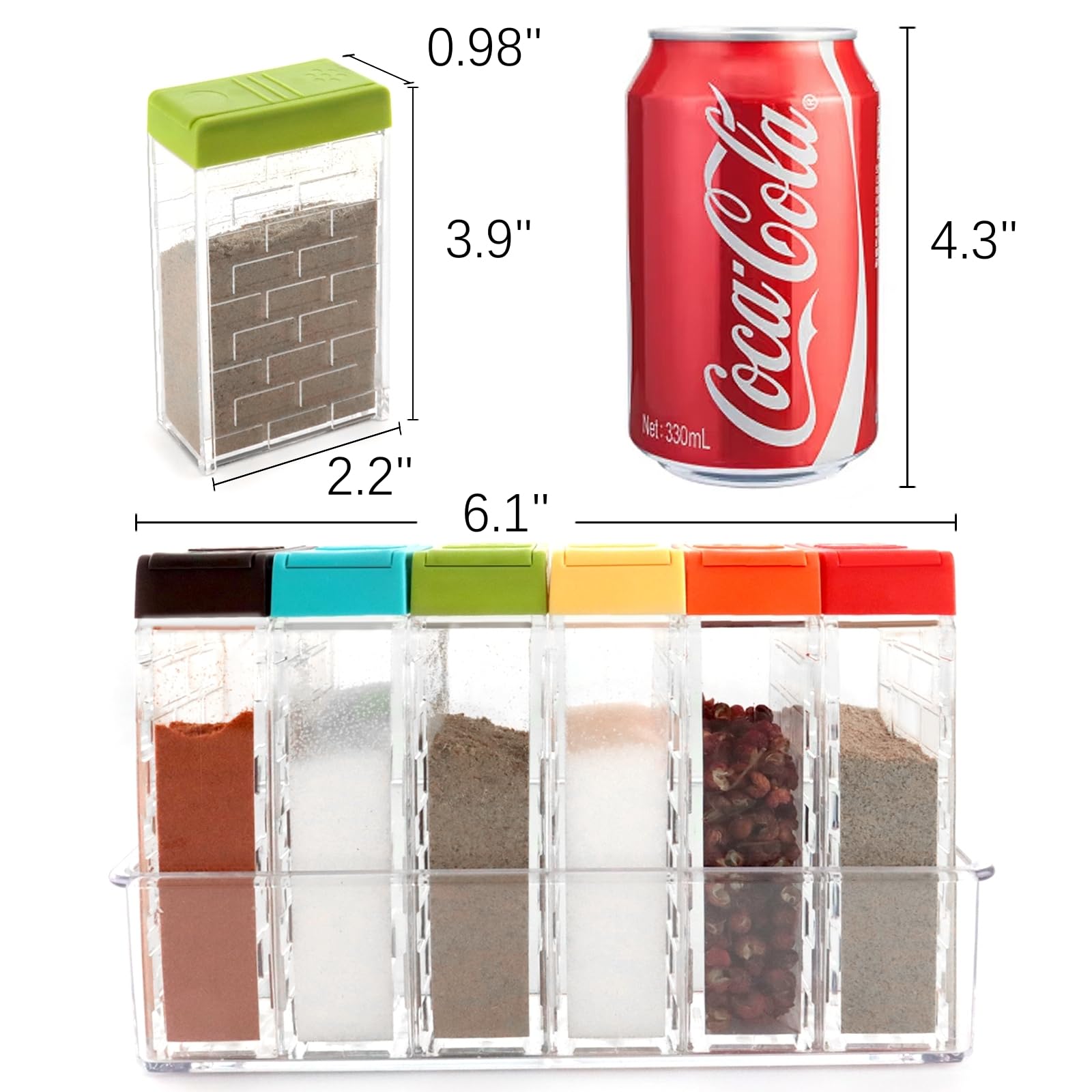 URALFA set condimentos 6 envases con bandeja, ideal para parrillas