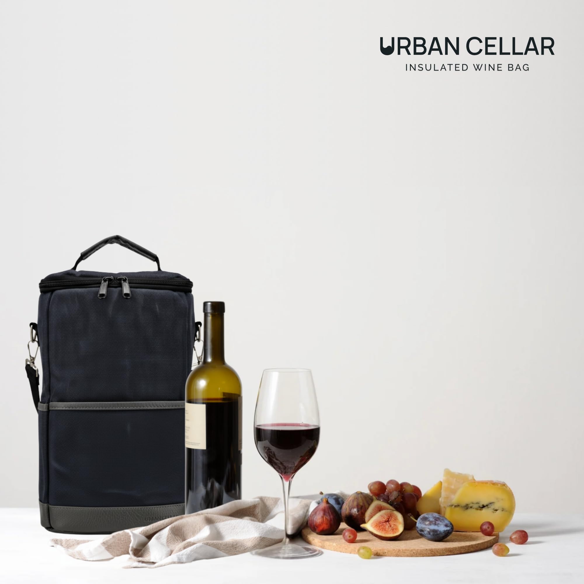 Urban Cellar: bolsillos exteriores para accesorios, fácil acceso en la mesa o coche.