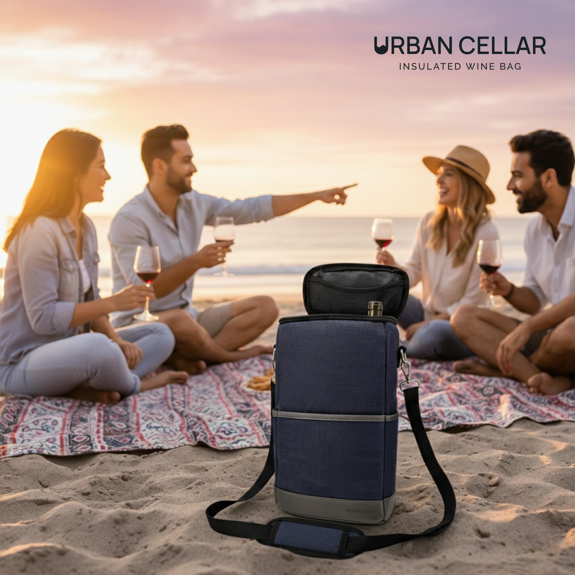 Urban Cellar: manijas acolchadas y correa ajustable para llevar cómodo en cualquier ocasión.