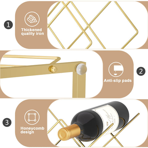 Urban Deco portabotellas oro, regalo práctico para amantes del vino