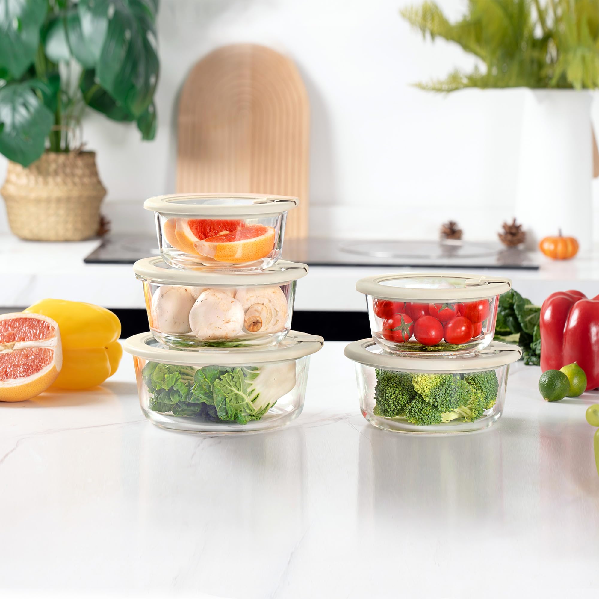 Contenedor de vidrio Urban Green apto para microondas sin plástico.