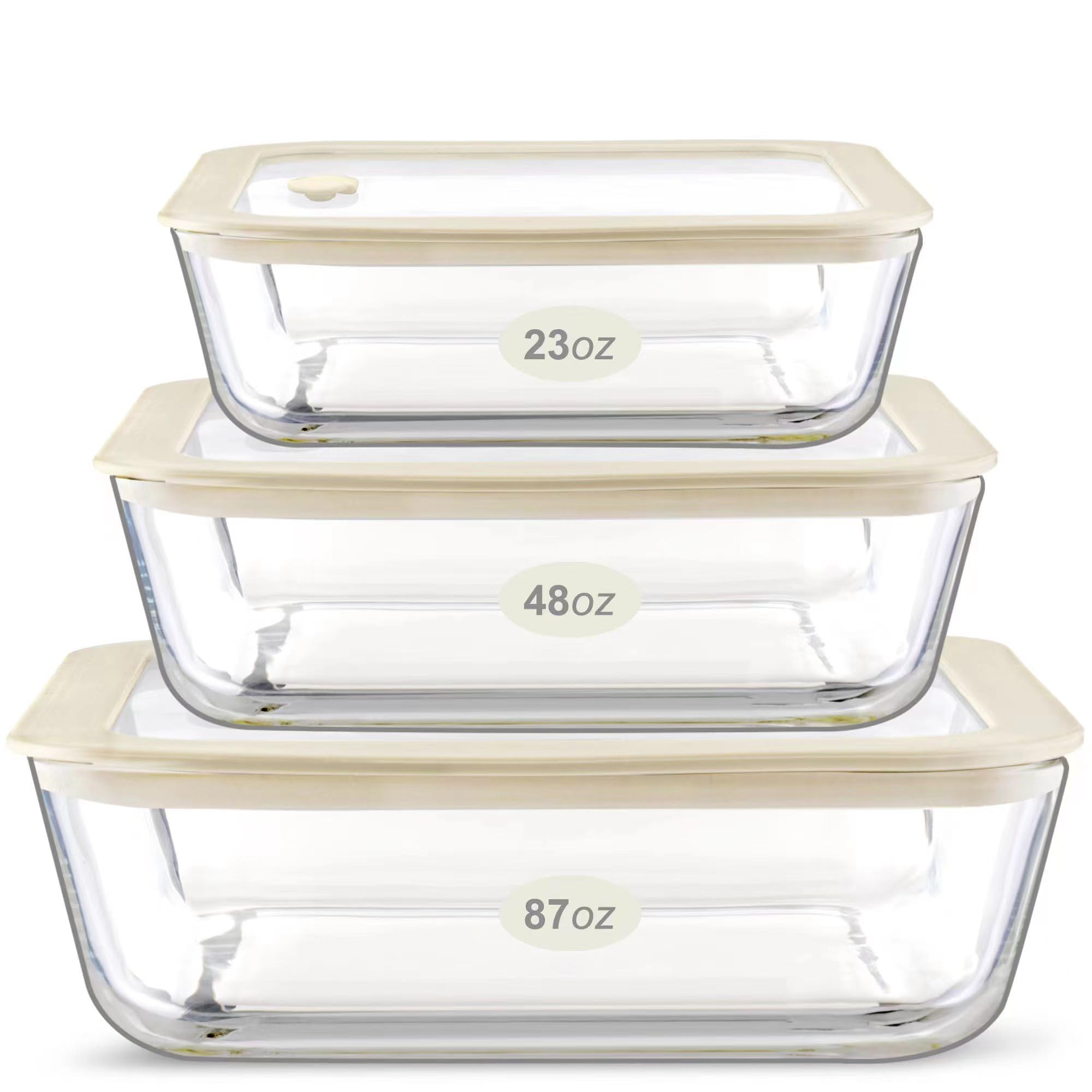 Urban Green contenedor de vidrio rectangular con tapa de silicona mantiene la comida fresca y organizada.