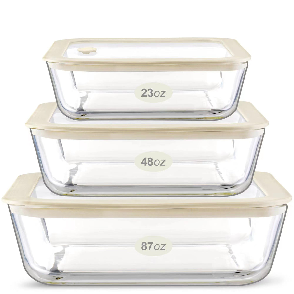 Urban Green contenedor de vidrio rectangular con tapa de silicona mantiene la comida fresca y organizada.