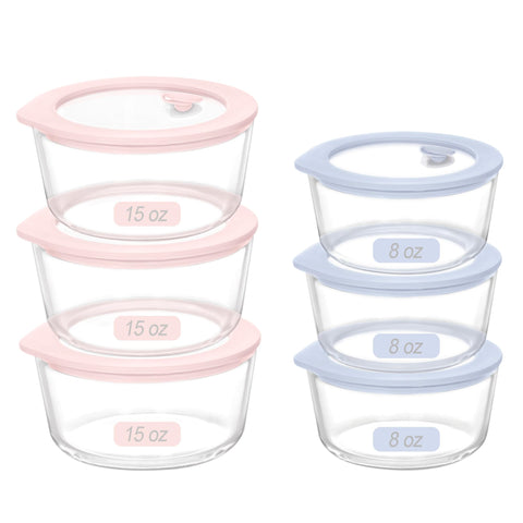 Urban Green: conjunto de vidrio redondo 15oz con tapa de silicona para porciones frescas