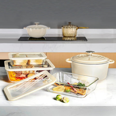 Urban Green contenedor de vidrio redondo con tapa de silicona perfecto para sobras y meriendas.