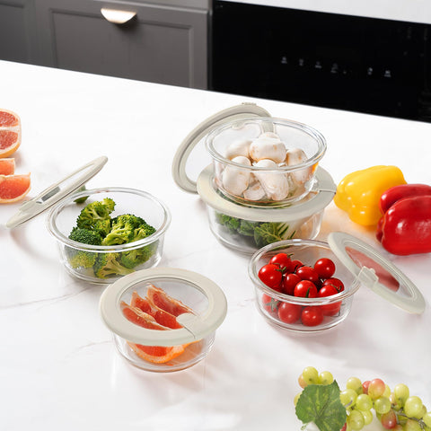 Contenedor de vidrio Urban Green resistente al calor para diversos usos.