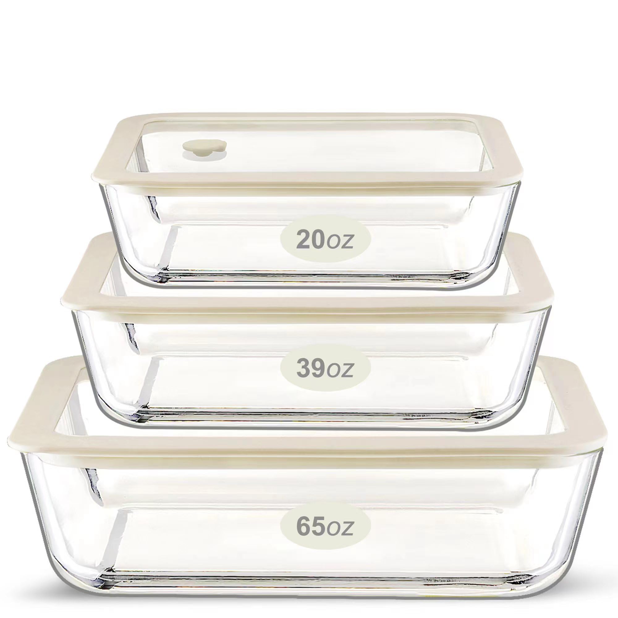 Urban Green contenedores de vidrio cuadrados con tapas de silicona para conservar alimentos frescos.