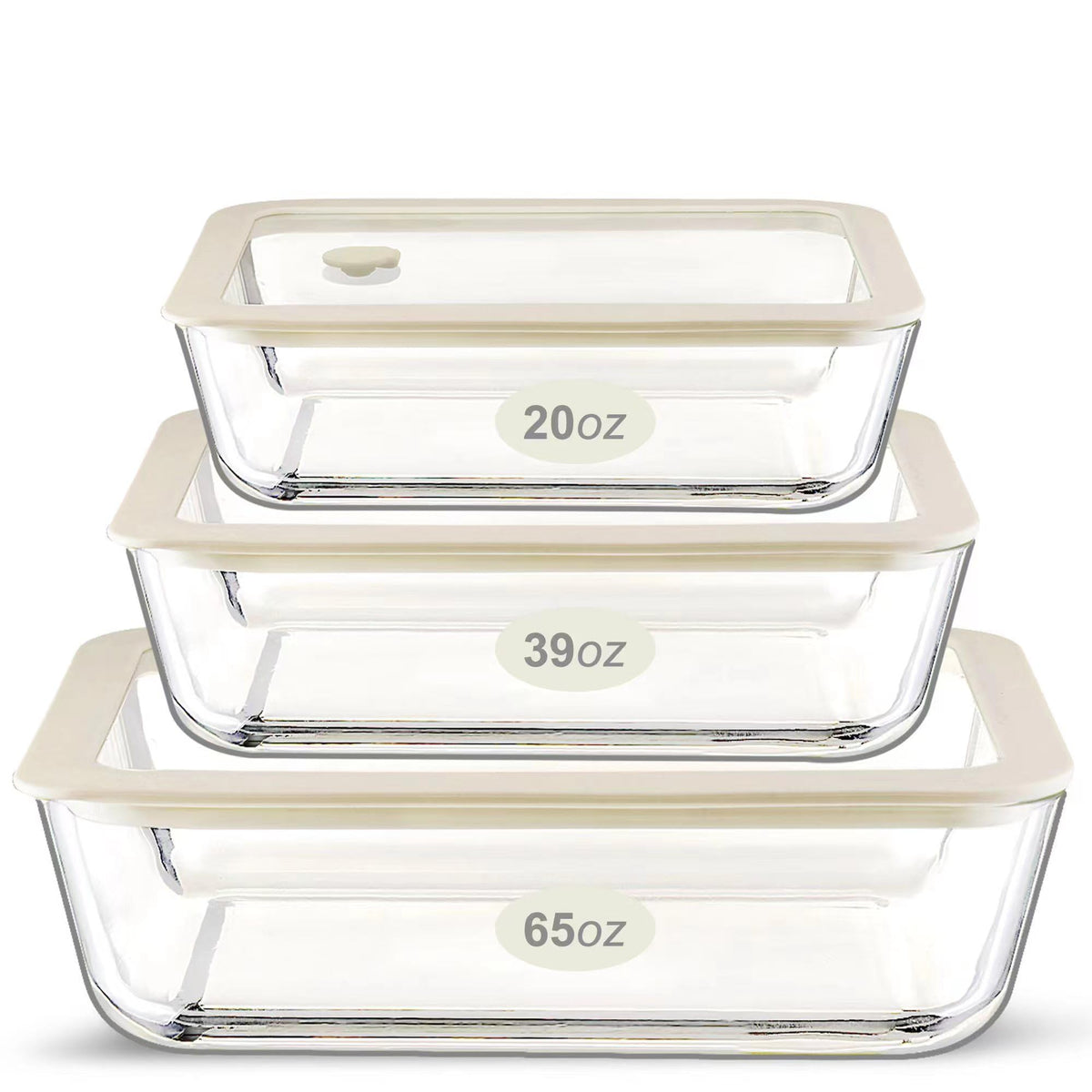 Urban Green contenedores de vidrio cuadrados con tapas de silicona para conservar alimentos frescos.