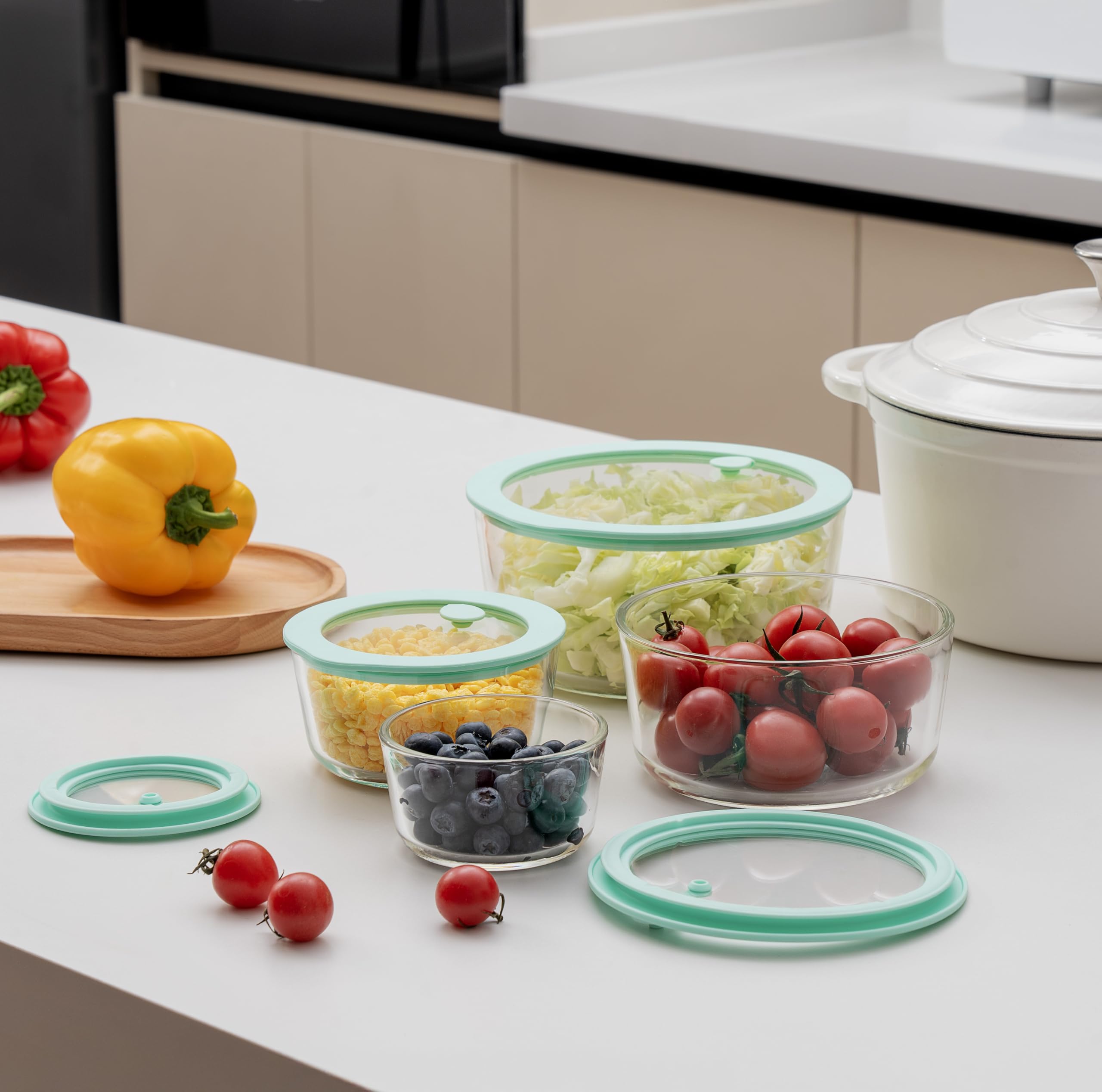 Urban Green recipiente de vidrio rectangular para almacenamiento compacto