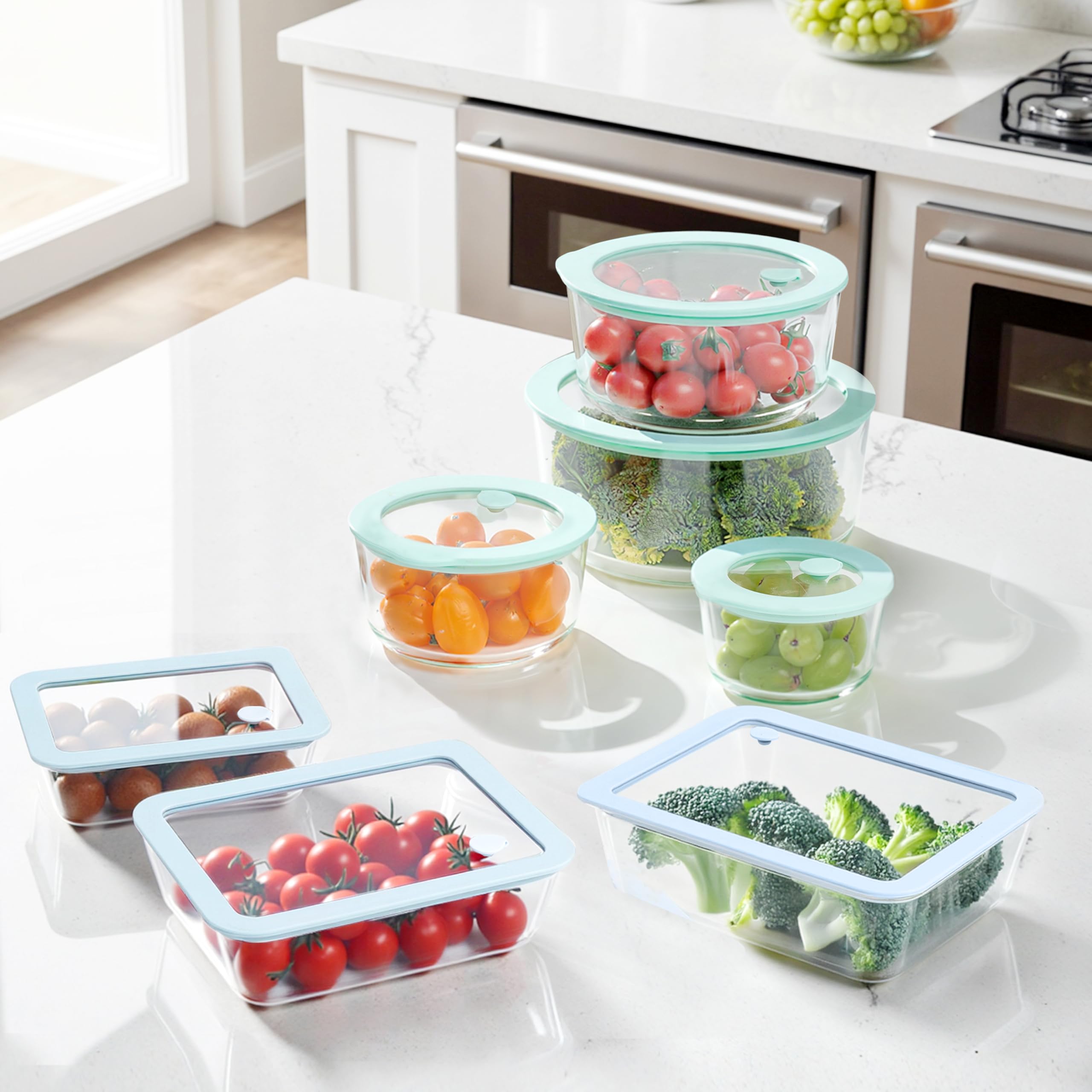 Urban Green contenedores redondos 30oz con tapa de silicona para snacks