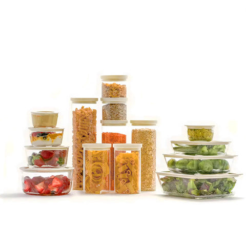 Conjunto de 4 piezas Urban Green para preparar y repartir comidas diariamente.