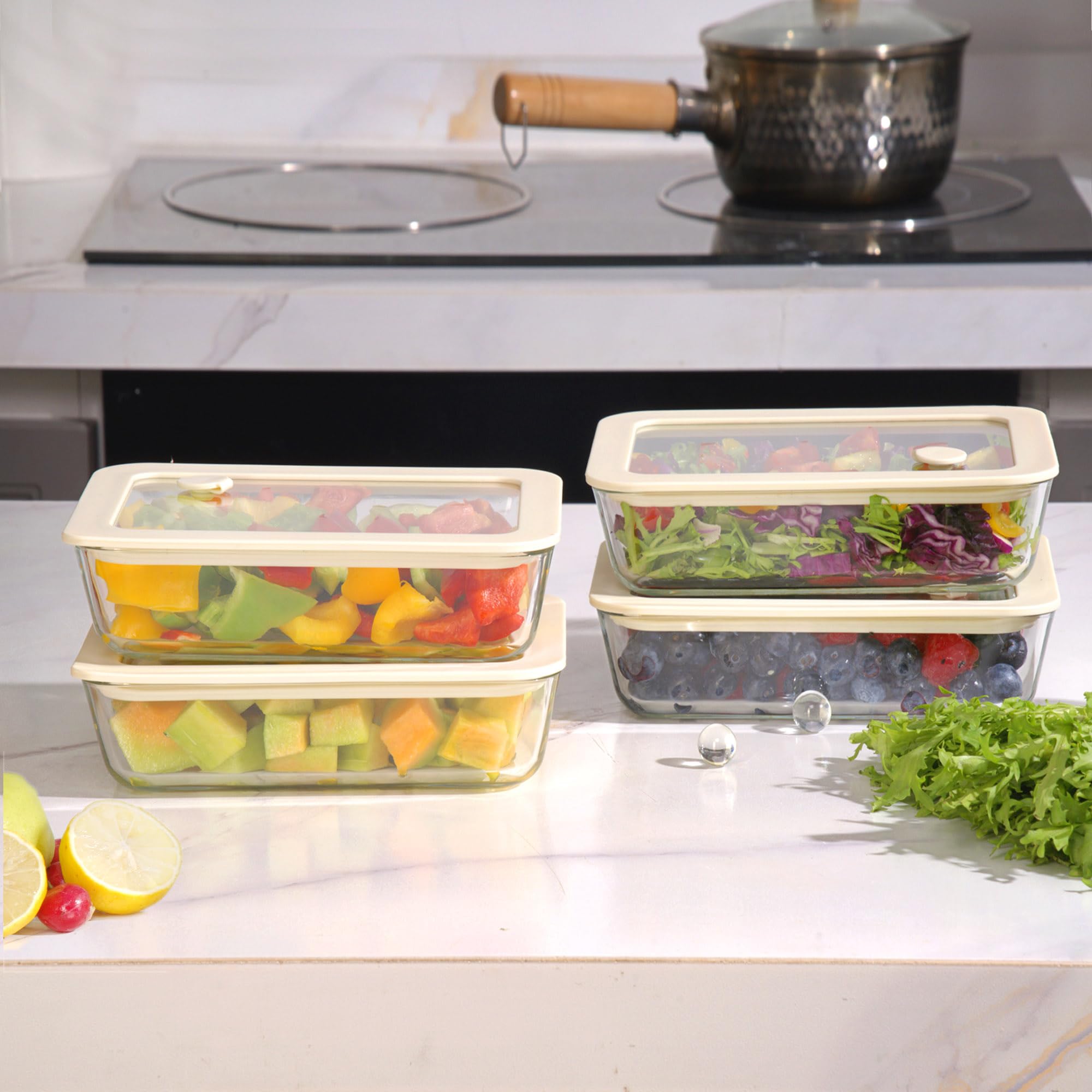 Urban Green tapas de vidrio con aro de silicona para cierre hermético y sin plástico