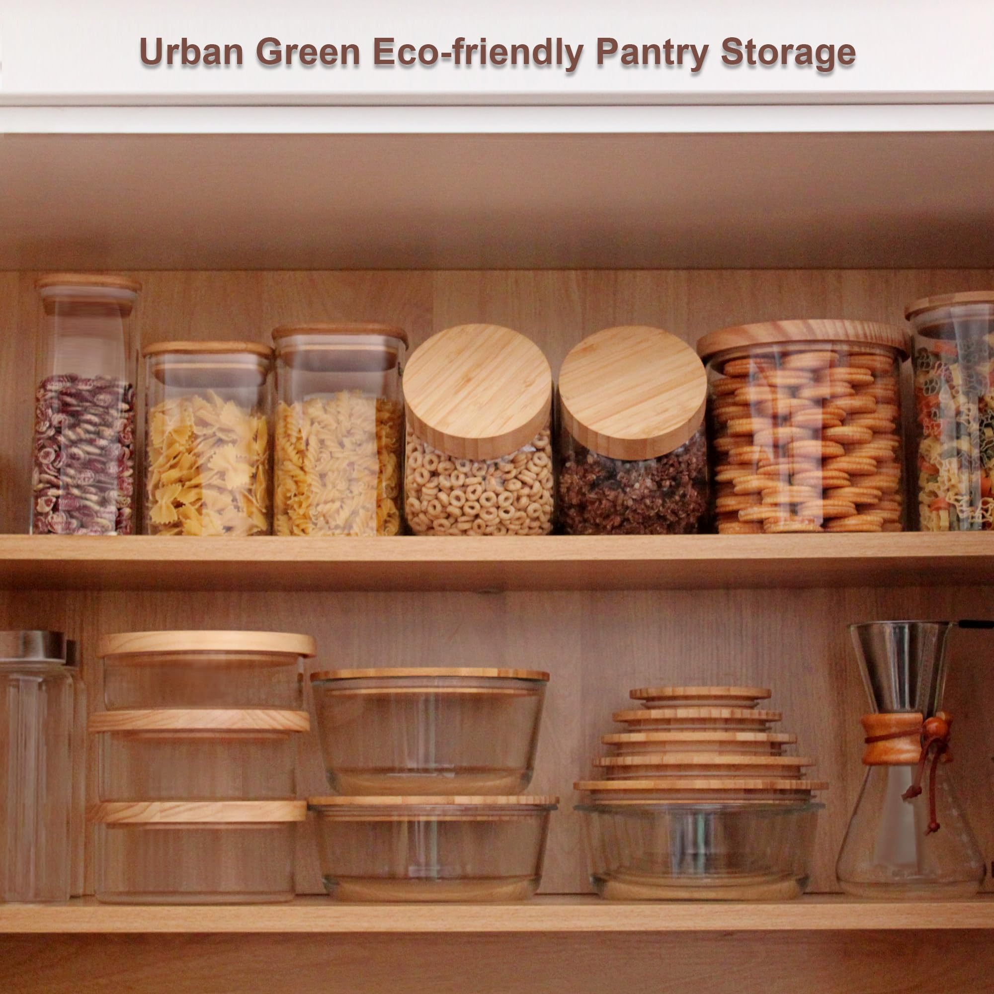 Recipiente Urban Green 14oz con tapa de bambú, apto para microondas
